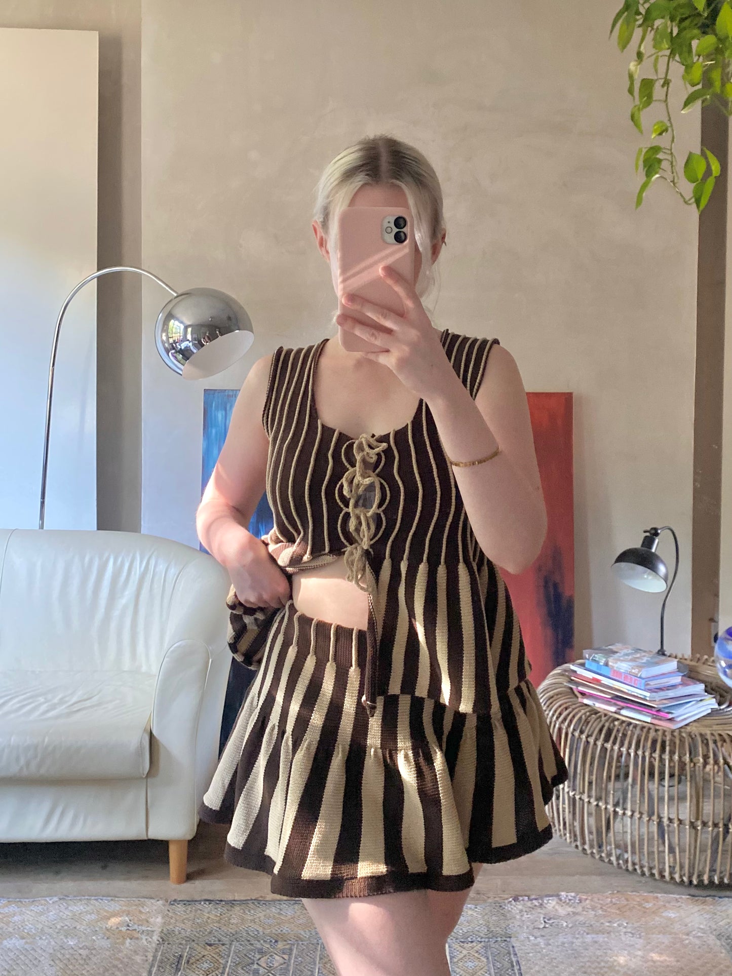 Flared mini skirt
