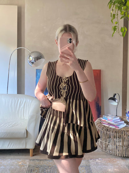 Flared mini skirt